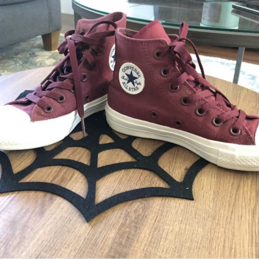 Maroon High Top Converse